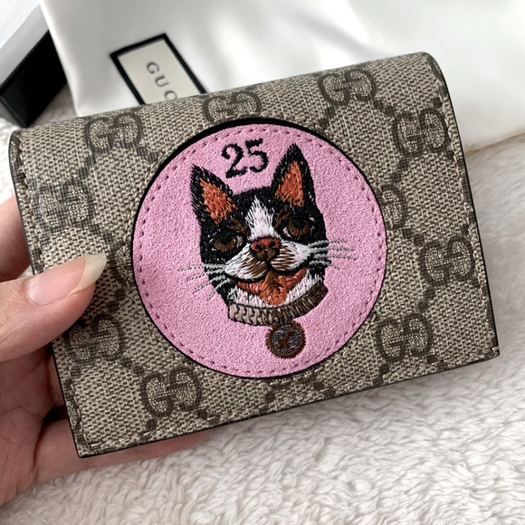 NWT Authentic Gucci Embroidery Dog Mini Wallet - Picture 2 of 10